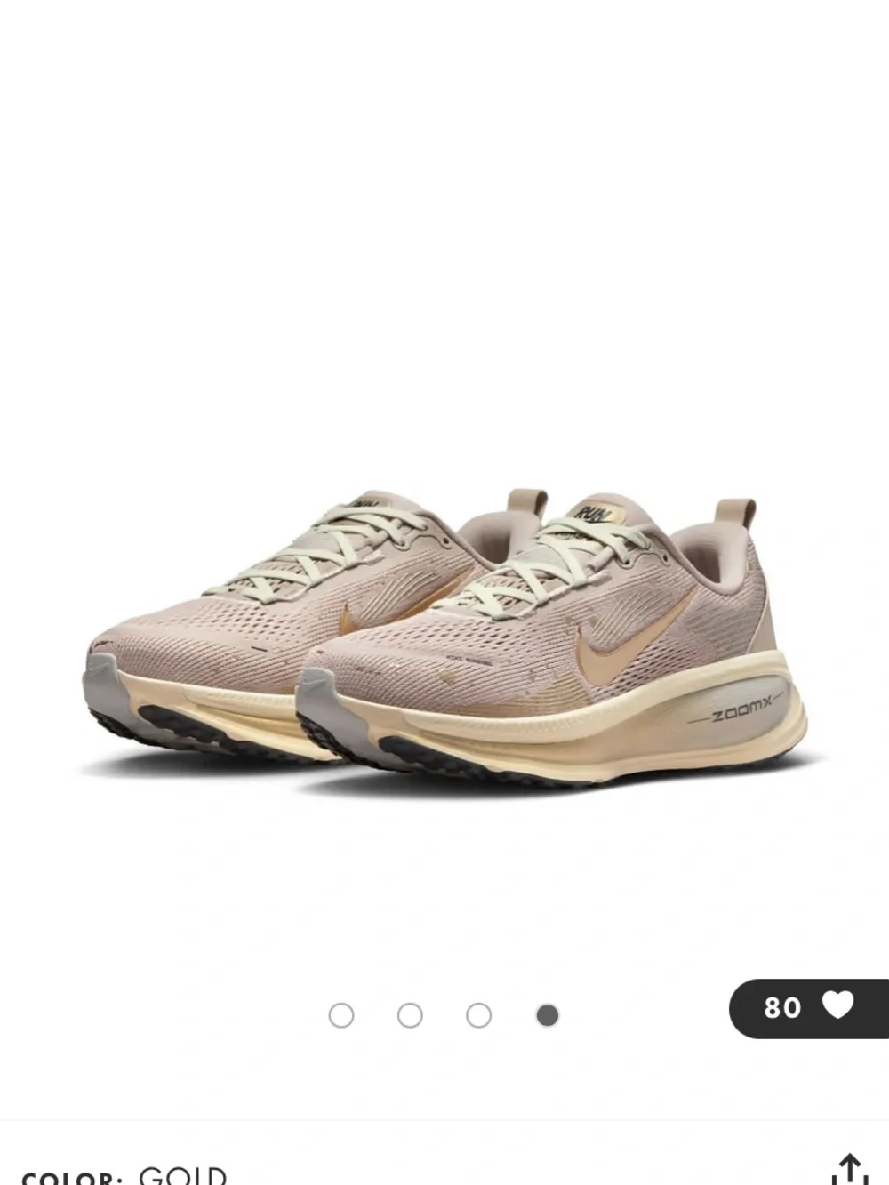 Nike Men’s ZoomX Running Sneakers - Gold Beige
